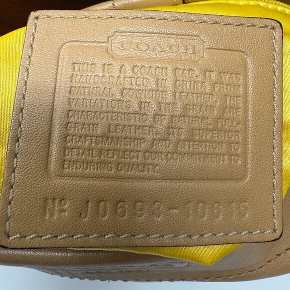 COACH 10615 Brown Leather Carly Slouchy Hobo Bag Tan Brass - Picture 9 of 10